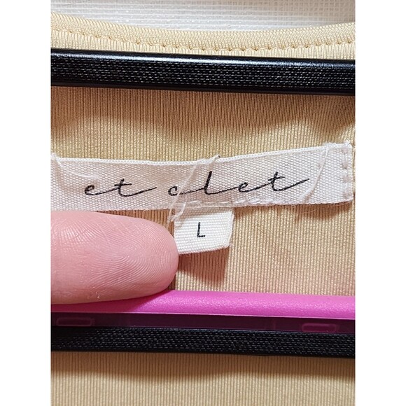 Et Clet Womens Large Beige Bodysuit Stretch Comfy Compression Neutral Minimalist - Picture 9 of 16